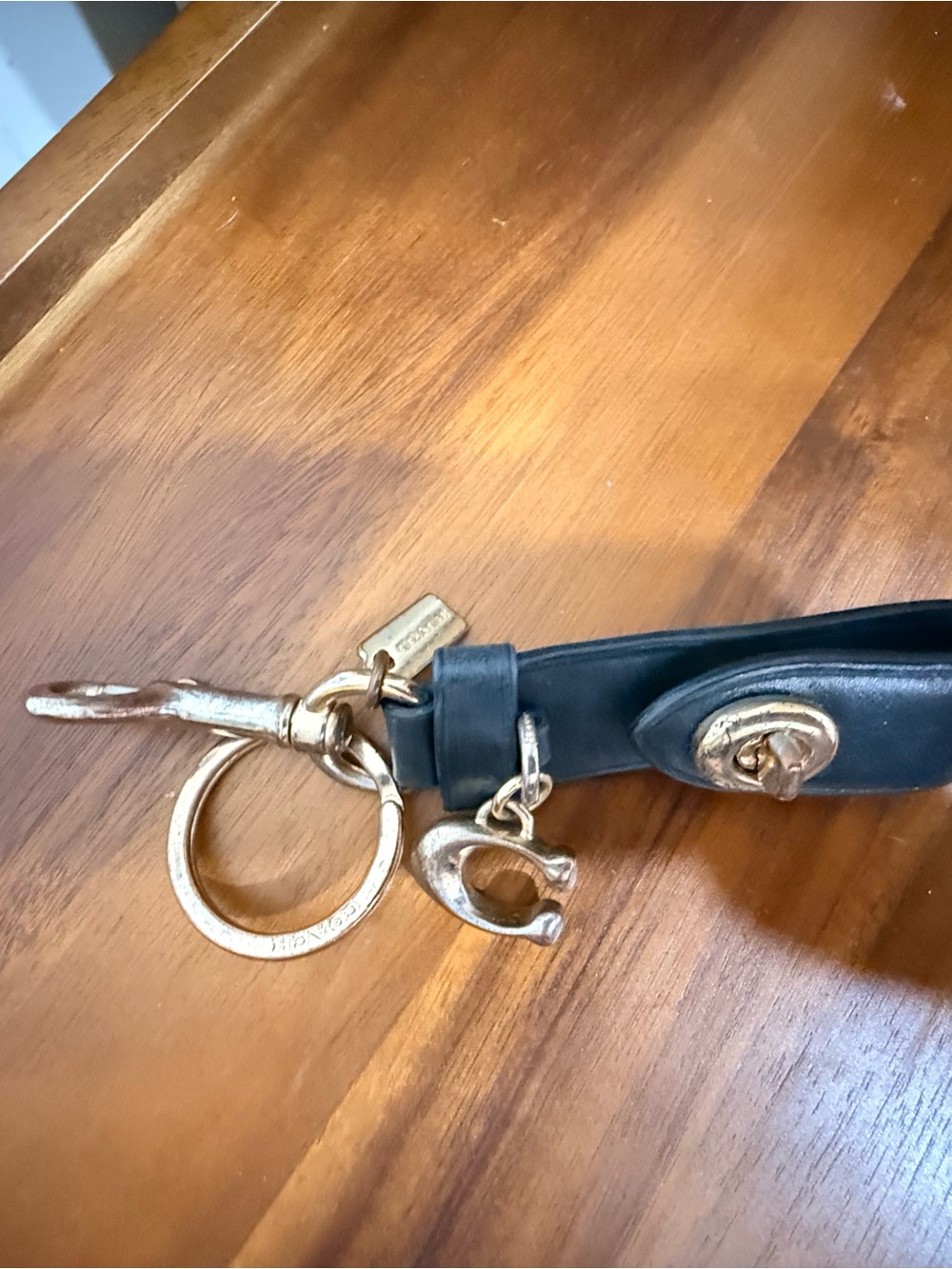 Coach Leather Key Fob with Gold Charm - Picture 2 of 2